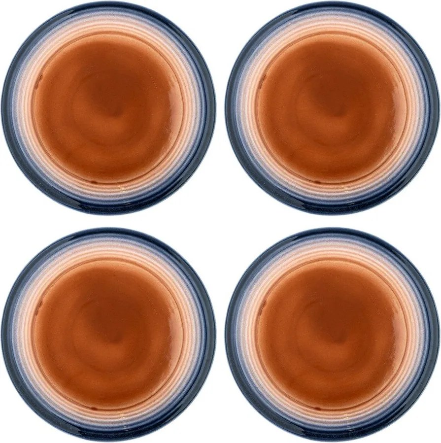 Niebieskio-pomarańczowe kamionkowe talerze zestaw 4 szt. ø 27 cm Tatum – Bloomingville