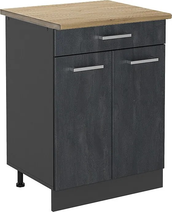 Szafka dolna do kuchni czarny beton 60x60x81.6 r-line