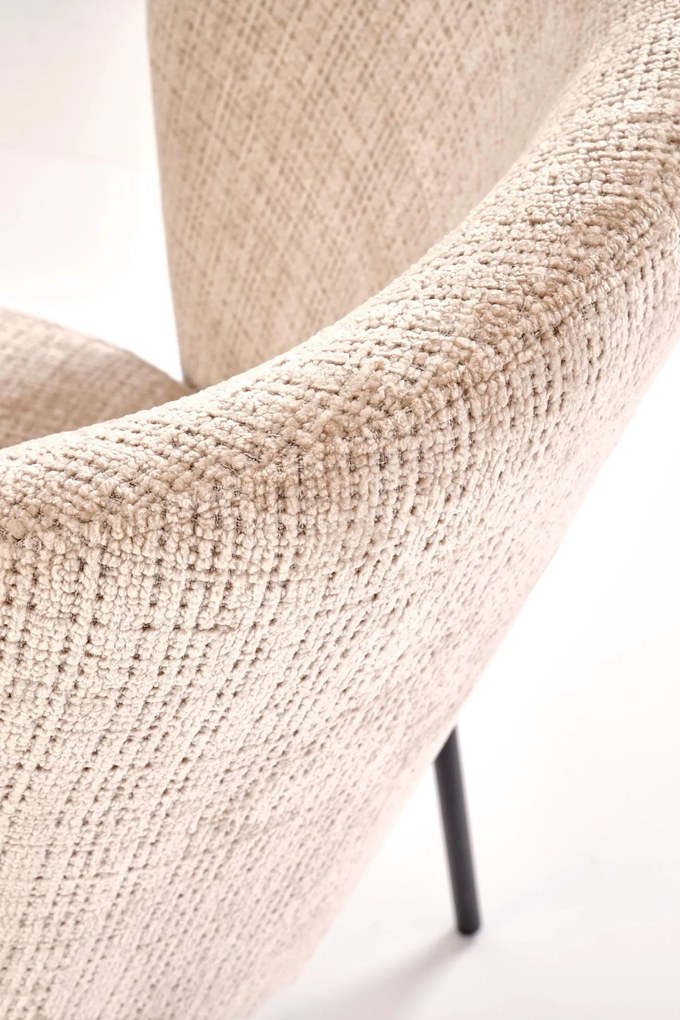 Krzesło tapicerowane tkanina beżowy K590