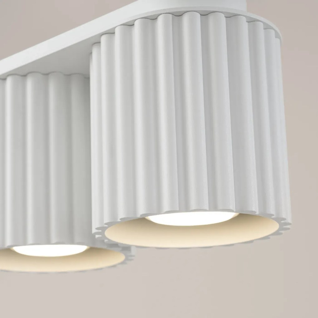 Plafon dwupunktowy AURA 2 biały GU10 ryflowany SOLLUX  LIGHTING