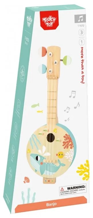 Tooky toy drewniane banjo nauka gry dla dzieci z motywem morza