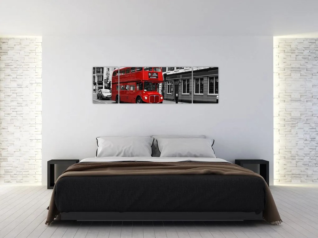 Obraz - Londyn z autobusem (170x50 cm)