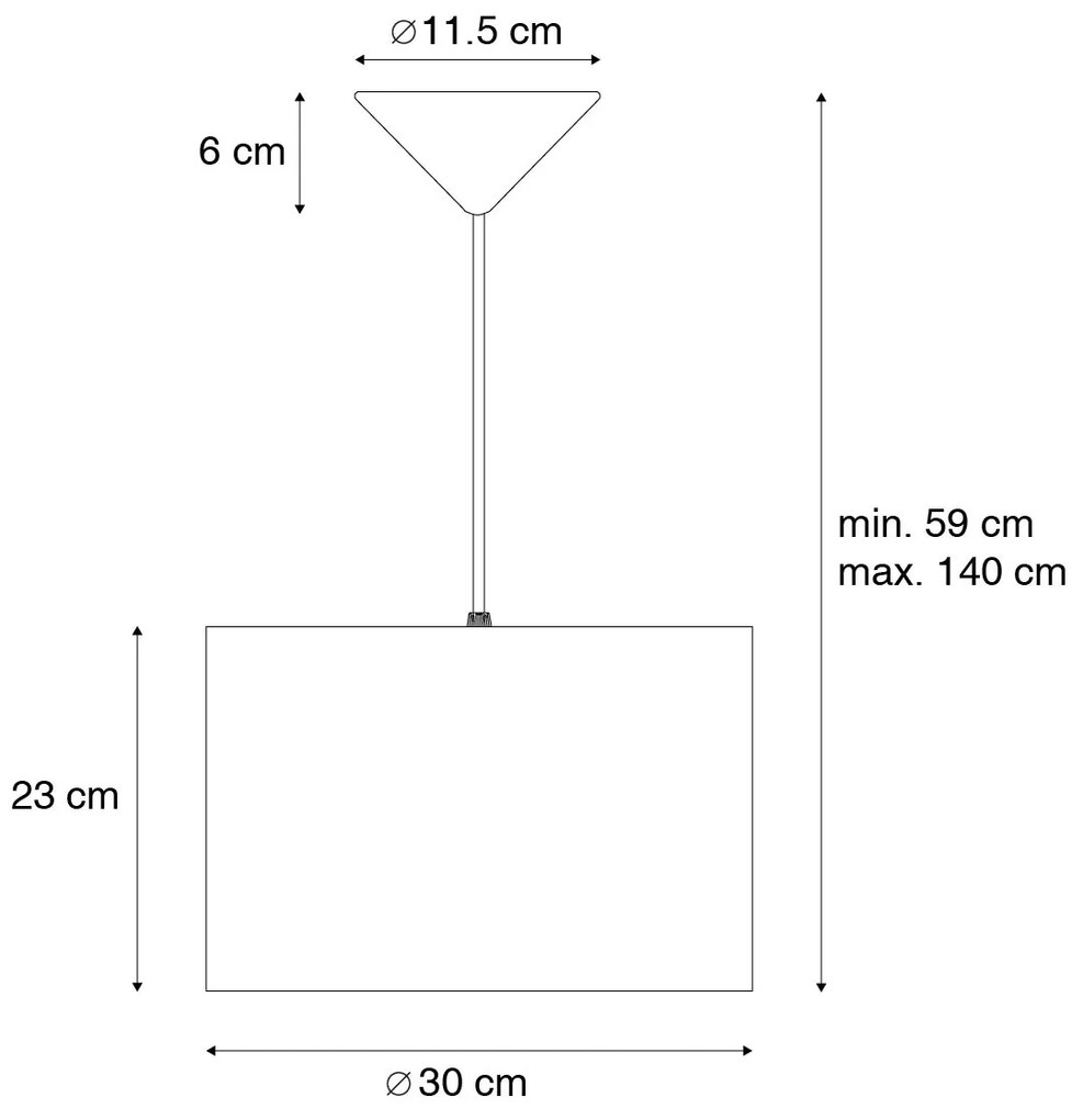 Nowoczesna lampa wisząca różowa ze złotem 30 cm - Rosalina Nowoczesny Oswietlenie wewnetrzne