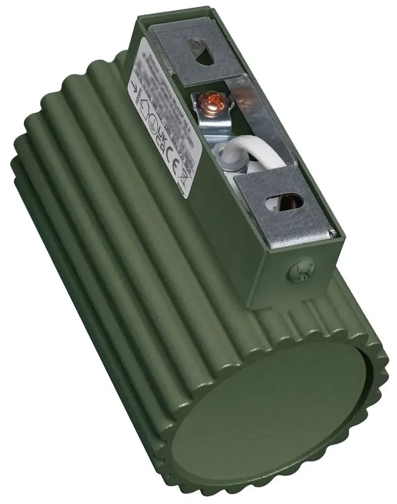Oliwkowy metalowy kinkiet ryflowany - 4X D287 G5-R19