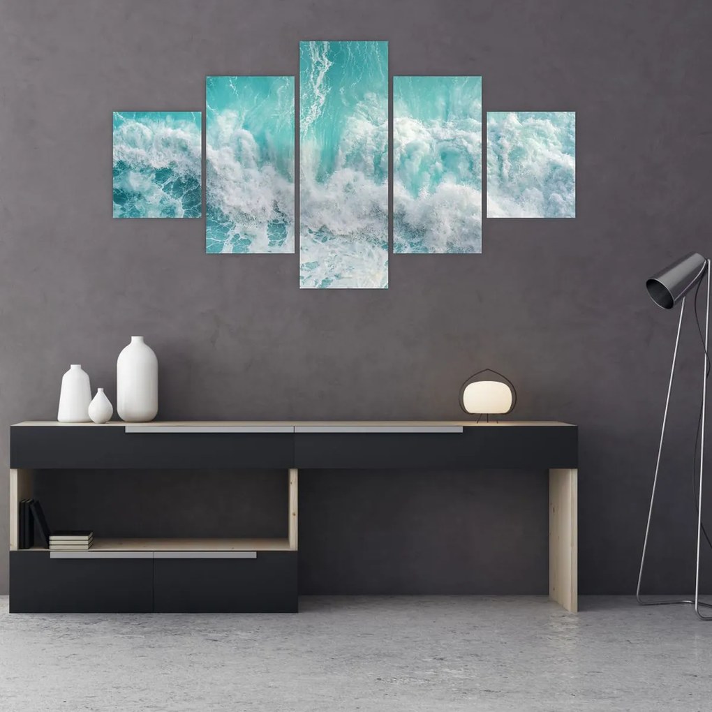 Obraz - Widok na fale oceanu (125x70 cm)