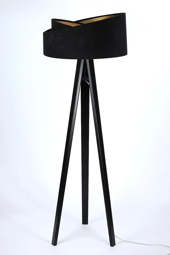 Czarna lampa stojąca glamour W6-R62