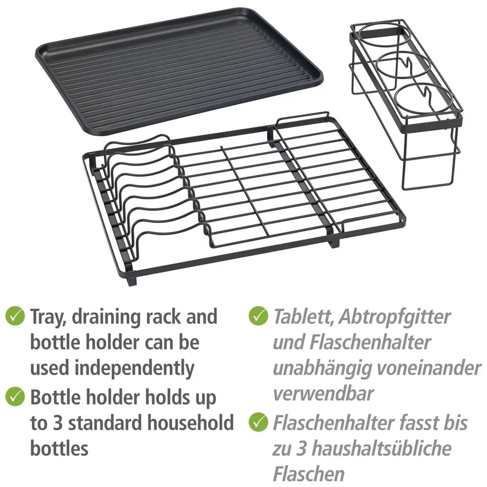 Czarny metalowy ociekacz na butelki Amy – Wenko