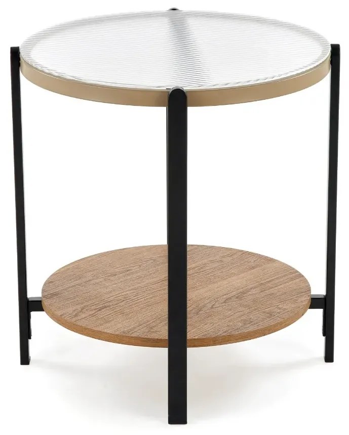 Stolik kawowy KAMALA S 53cm dąb naturalny/czarny HALMAR