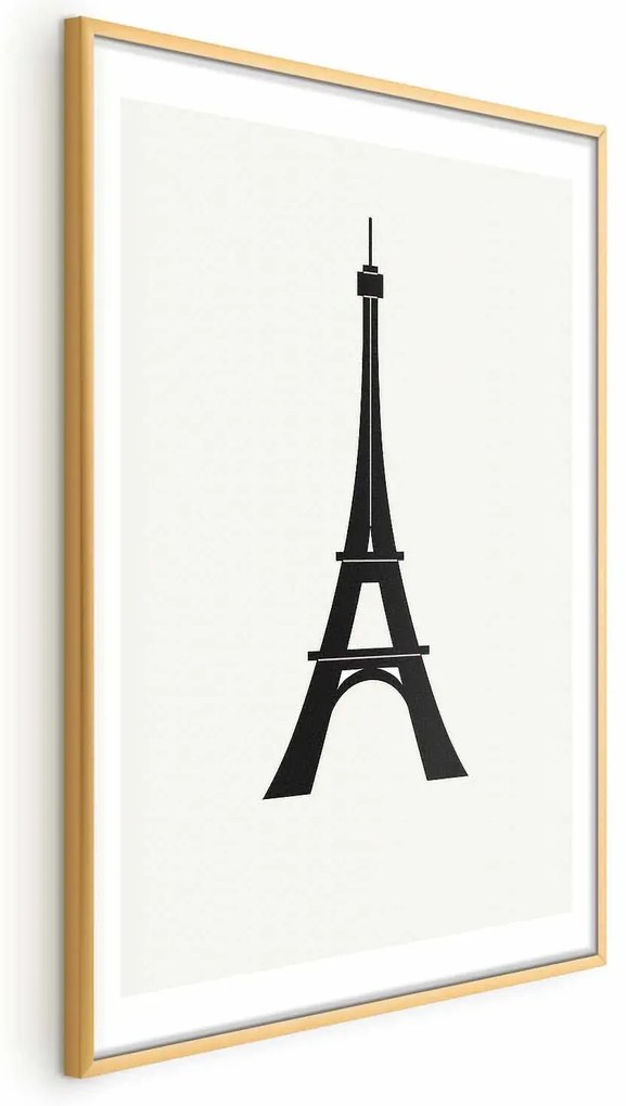 Plakat Wieża Eiffla 40x60 cm z ramą złotą z marginesem ARTGEIST B