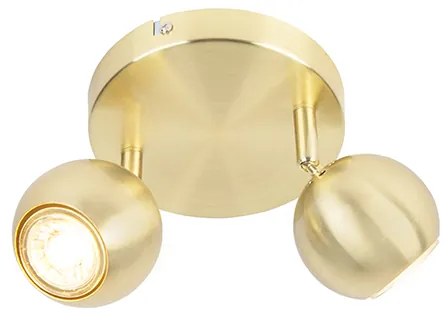 Retro zaokrąglony kinkiet 2-punktowy z mosiężną płytą sufitową - Gissi