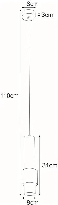 Czarno-chromowana lampa wisząca tuba F9-S40