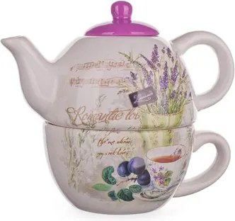 Banquet Lavender Czajnik z filiżanką