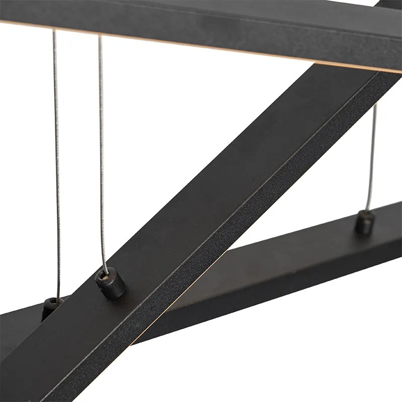 Lampa wisząca czarna z LED 3-stopniowo ściemnialna 6-światłowa - Jolanta