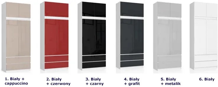 Dwudrzwiowa szafa z gładkim frontem biały + czarny E9-T70