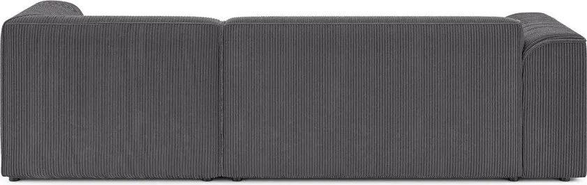 Ciemnoszary sztruksowy narożnik (prawostronny/z szezlongiem) Merid – Ropez