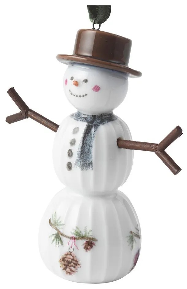 Porcelanowa ręcznie malowana ozdoba świąteczna ø 4 cm Hammershøi Snowman – Kähler Design