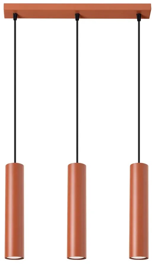 Czerwona potrójna lampa wisząca nad stół - M059 Z4-H67