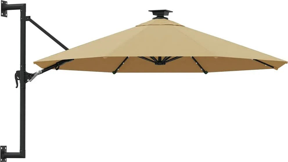 Parasol ścienny z oświetleniem LED taupe K6-P97