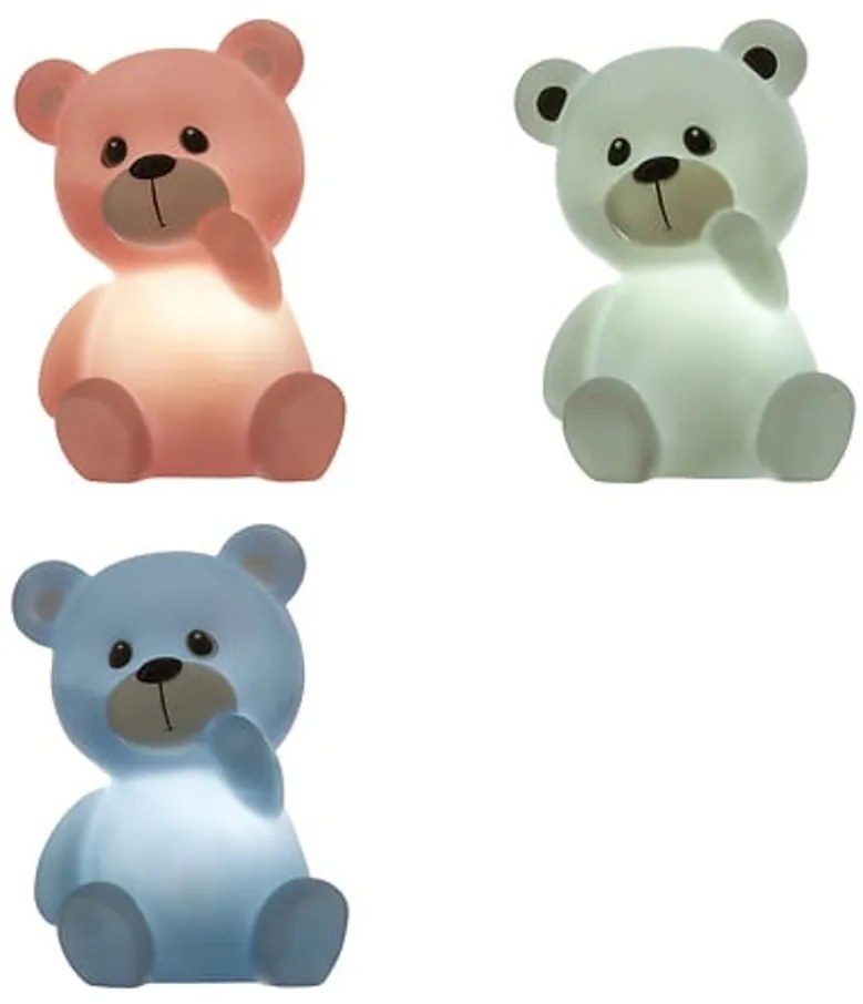 LED dziecięca lampka nocna TEDDY 10x13,5 cm - różne kolory Kolor: Biały