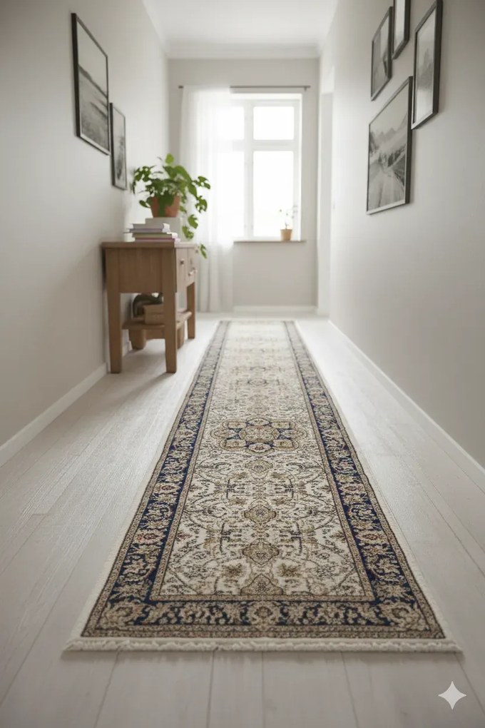 Kremowy klasyczny chodnik na metry K8-S33