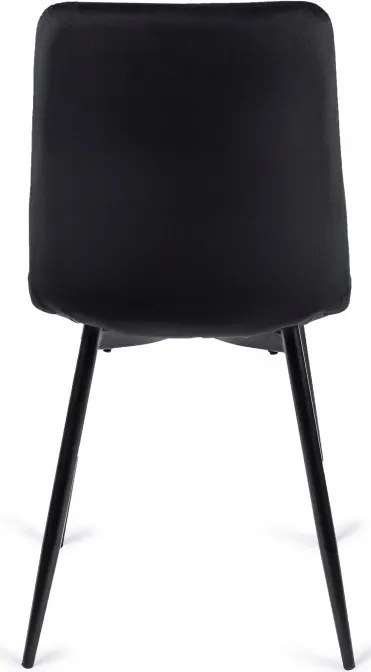 Krzesło Tapicerowane do Jadalni PERU Czarne Welurowe Nowoczesne Loft