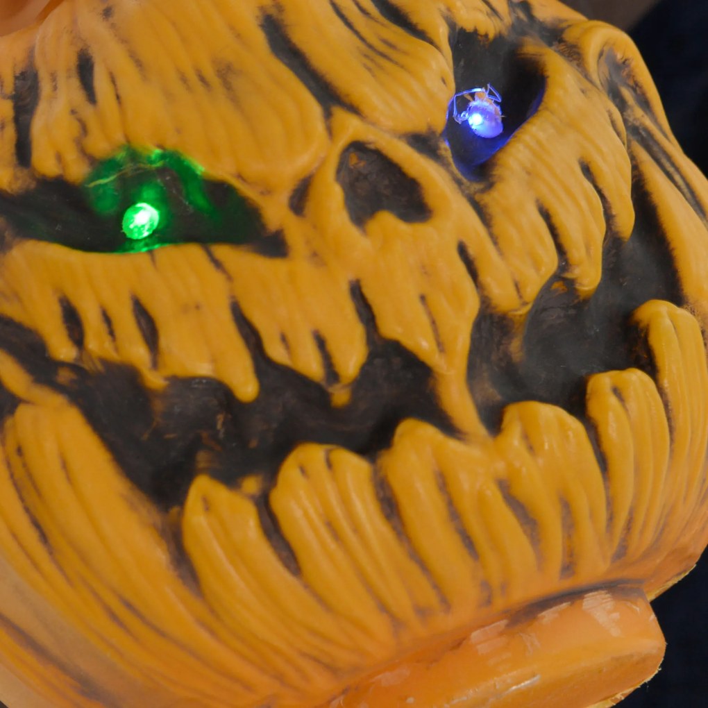 HOMCOM Dekoracja na Halloween Czarownica z miotłą, świecące oczy, straszne dźwięki, elastyczne ramiona, 107x65x190 cm