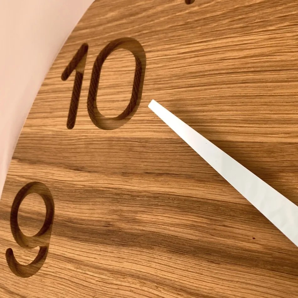 Vlaha VCT1131 zegar dębowy, śr. 45 cm, srebrny