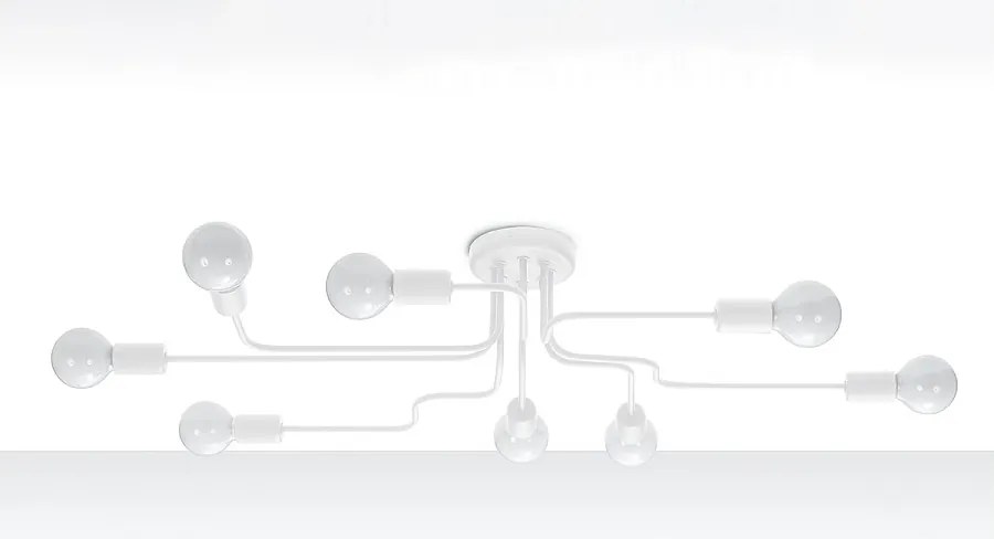 Plafony industrialny Infinix, stal - 8 źródło światła 4000K - L.103 x H.15.5 cm - biały