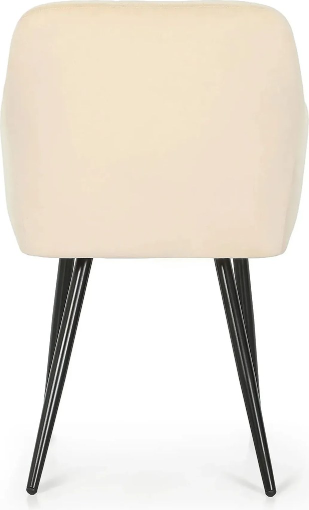 Zestaw 2 beżowych welurowych krzeseł pikowanych - Cormelis 4X