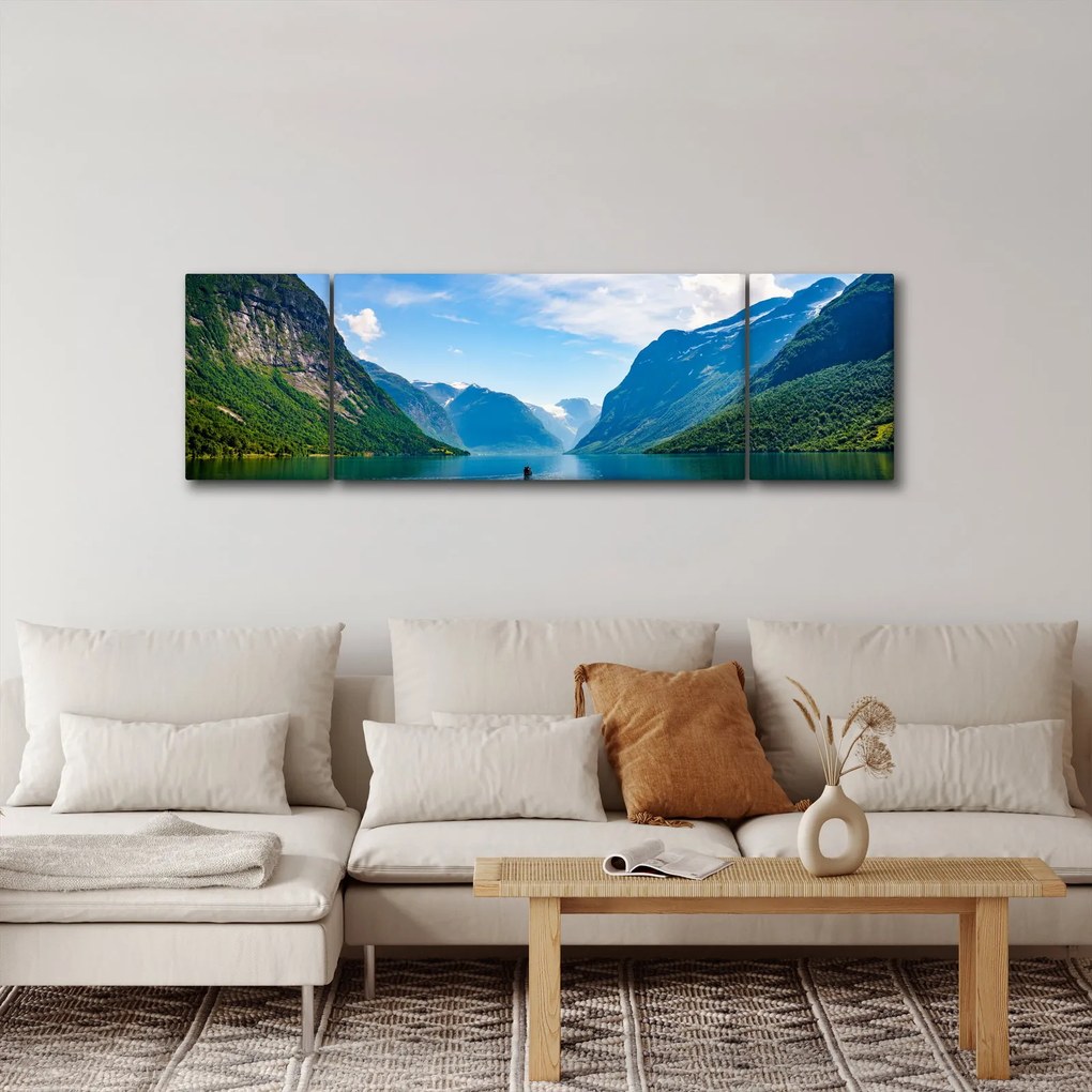 Obraz - Jezioro Lovatnet (170x50 cm)