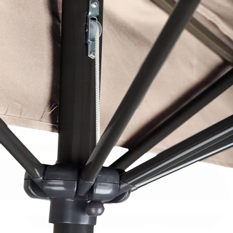 Parasol ogrodowy boczny UM016 - składany, przyścienny, beżowy