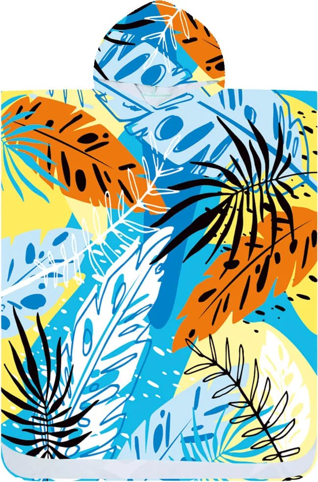 Ponczo plażowe SUMMER FRESH niebiesko-żółte 80x145 cm