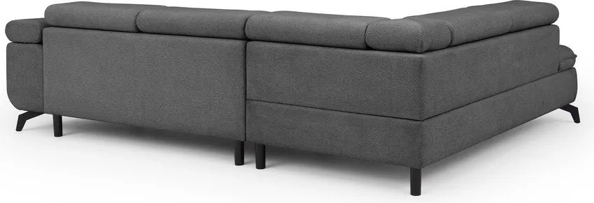 Szary narożnik z tkaniny szenilowej (lewostronny/w kształcie litery L) Marbeya – Ropez