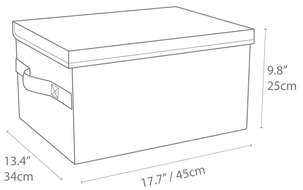 Beżowy tekstylny pojemnik z pokrywką 34x45x25 cm Soft Storage – Bigso Box of Sweden