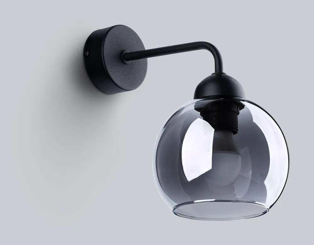 Czarny kinkiet ø 15 cm Grande – Sollux