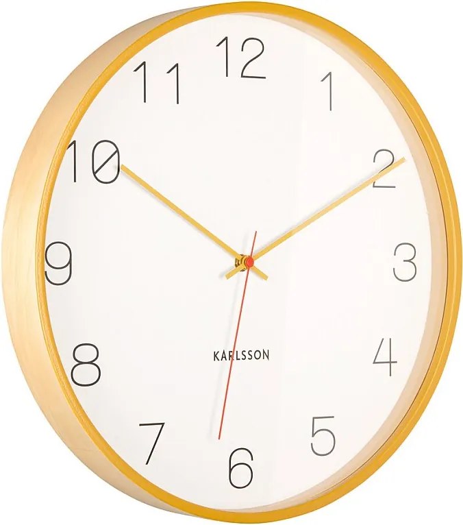 Zegar ścienny Joy - Ochra żółta - Ø40cm