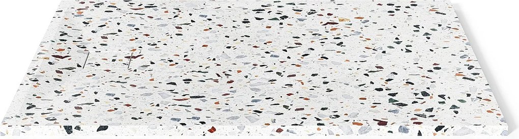 Brodzik do postawienia lub zabudowy, ultrapłaski,przycinanego z żywicy SMC - Efekt białego terrazzo - 140 x 90 cm - MIRNOSA