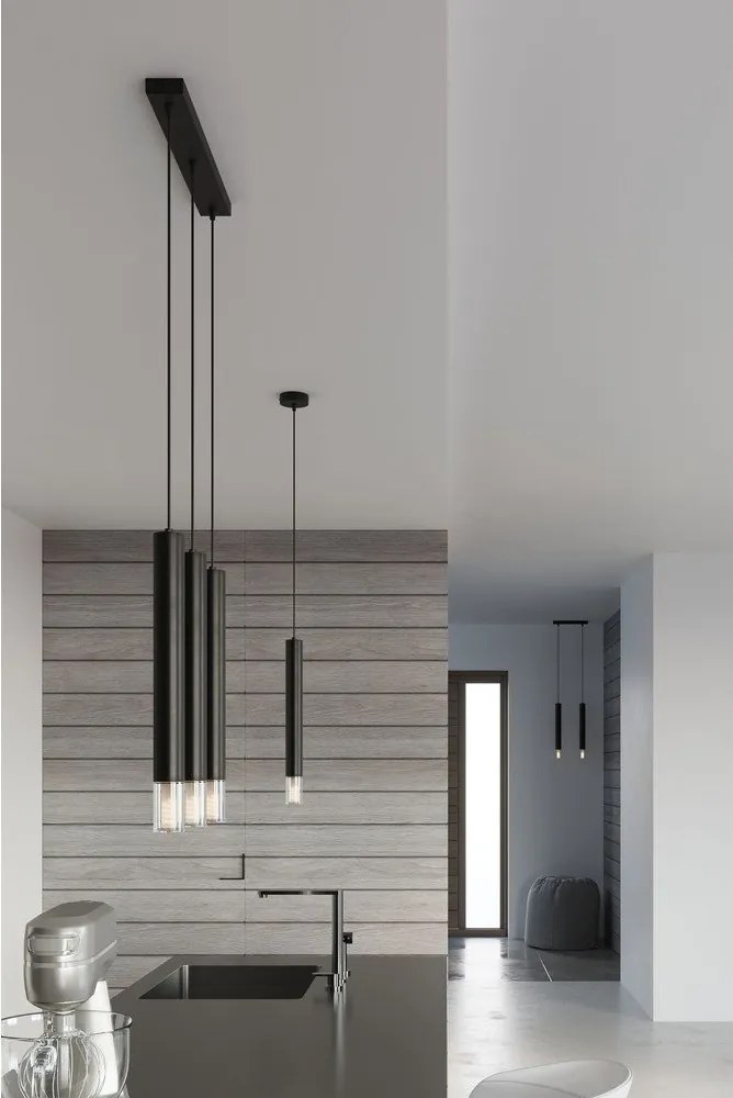 Czarna metalowa lampa wisząca ø 8 cm Vittoria – Sollux