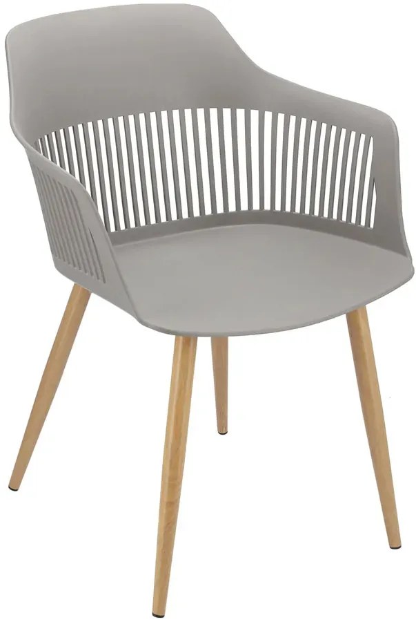 Szare krzesło kuchenne z ażurowym oparciem R9-M32