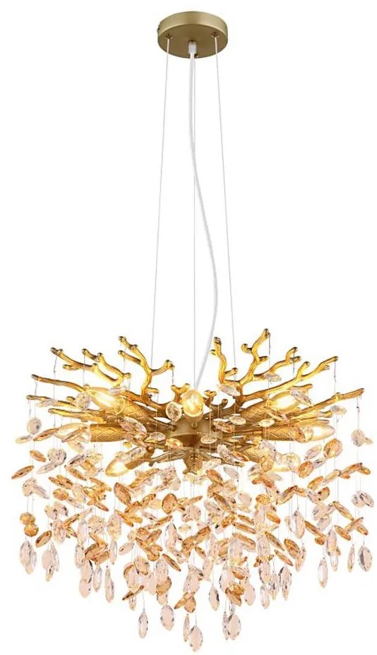 Globo 64138H1G - Żyrandol na lince QUEENA 8xE14/40W/230V złoty