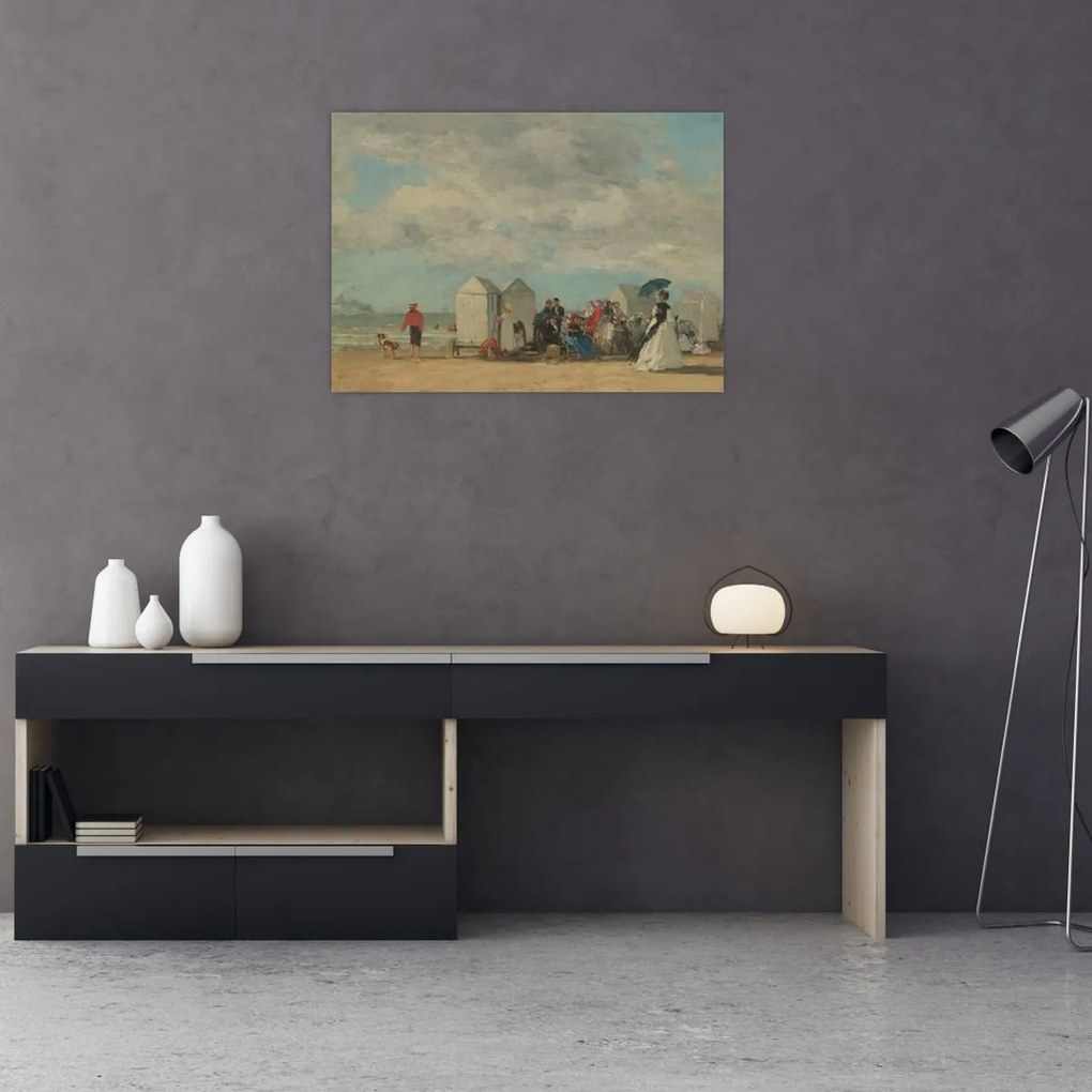 Obraz - Eugène Boudin, Beach Scene, reprodukcje (70x50 cm)