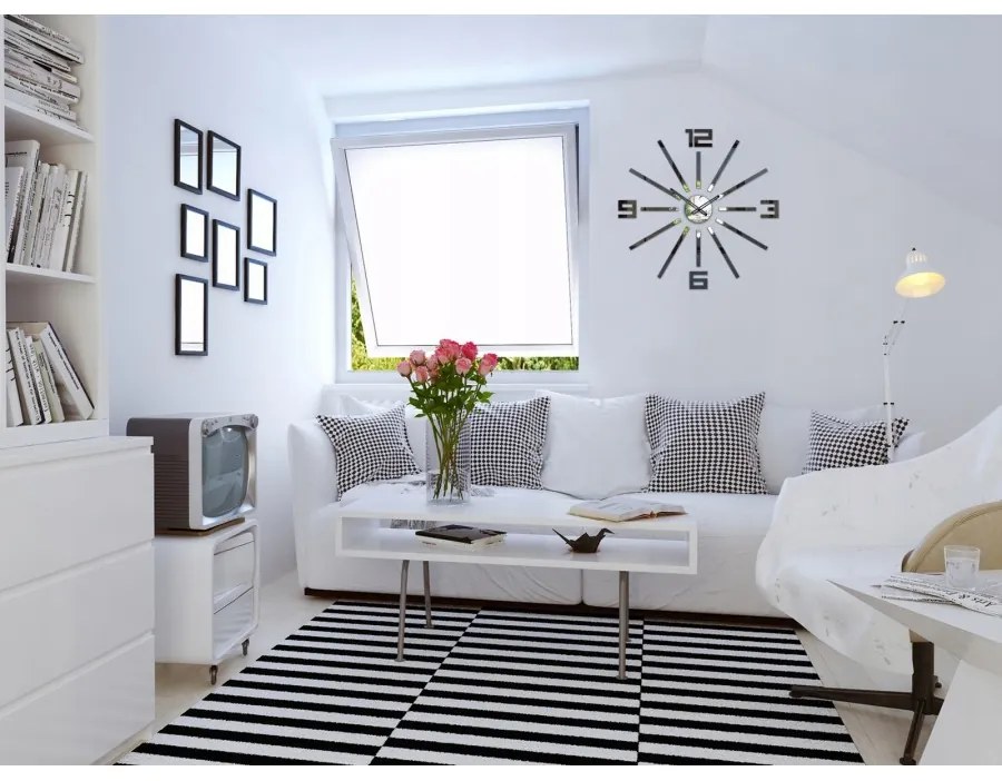 Zegar ścienny naklejany duży nowoczesny akrylowy na ścianę do kuchni salonu