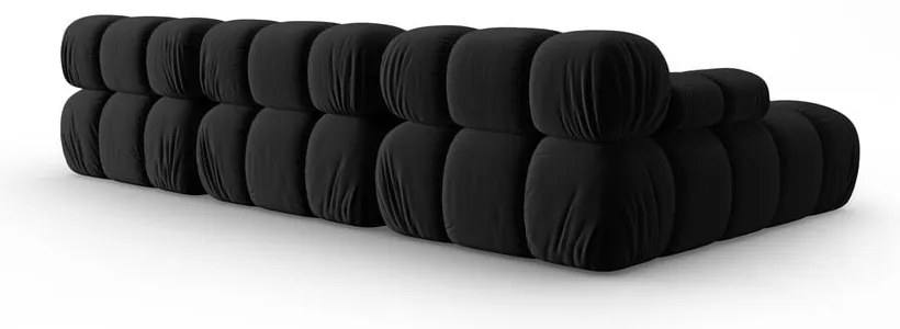 Czarna aksamitna sofa 285 cm Bellis – Micadoni Home