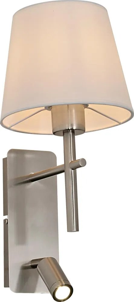 Zuma Line W4106-2SN+WH-LED Kinkiet LUNA 1xE27/40W/230V + LED/2,5W chrom/biały