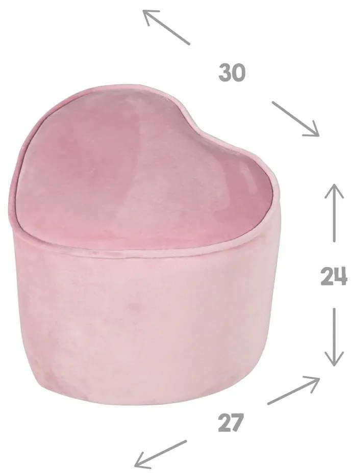 Jasnoróżowy aksamitny puf dziecięcy Lil Sofa – Roba