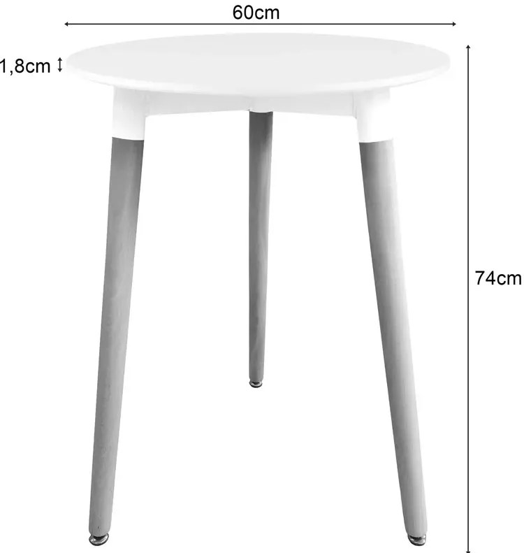 Biały okrągły stół skandynawski 60 cm H9-T64