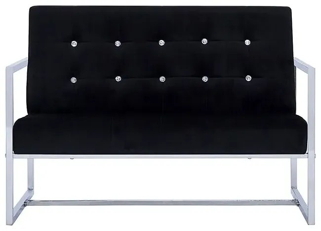 Zgrabna 2-osobowa sofa Aparro - aksamit, czarna