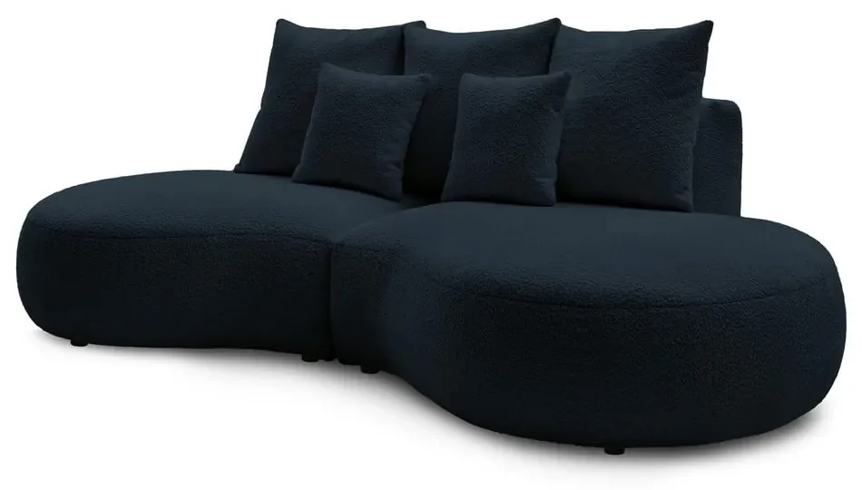 Ciemnoniebieska sofa z materiału bouclé 260 cm Saint-Germain – Bobochic Paris