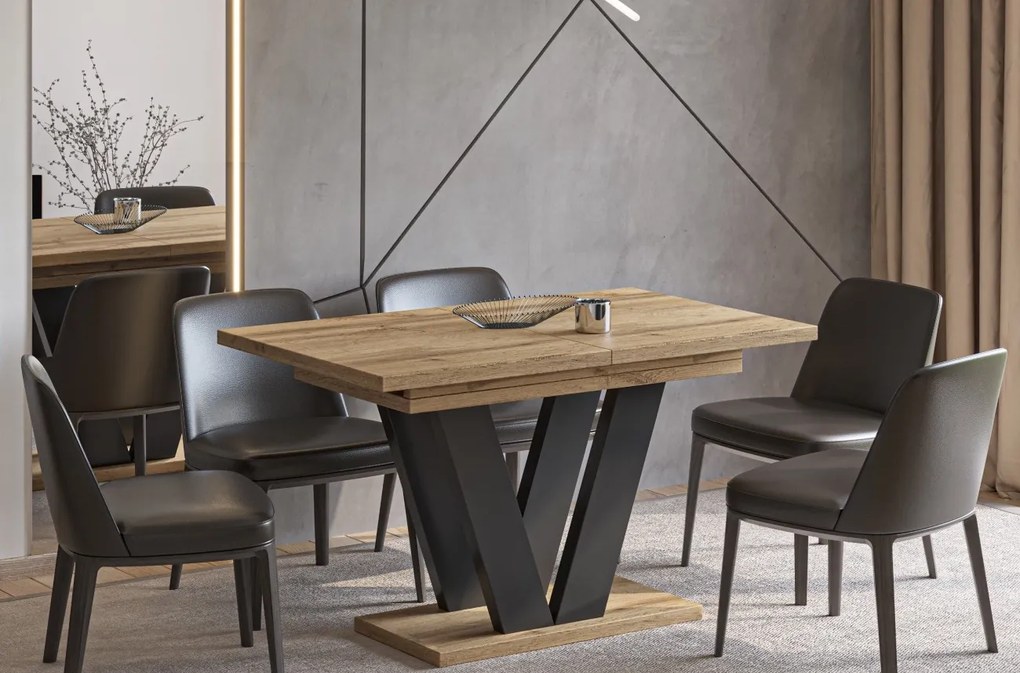 Stół z nogami w kształcie litery V Lara rozkładany od 130 do 210 cm