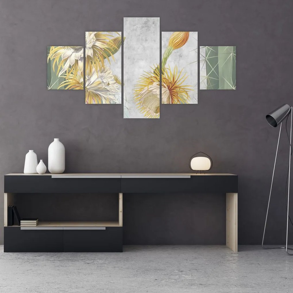Obraz - Kwitnące kaktusy (125x70 cm)